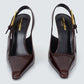 Sapato Saint Laurent Slingback Verniz Marrom Tam. 38 BR