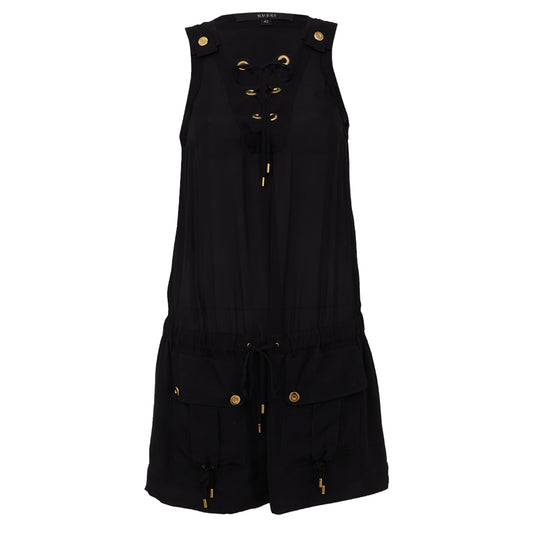 Vestido Gucci Com Ilhós Preto Tam. 38 BR