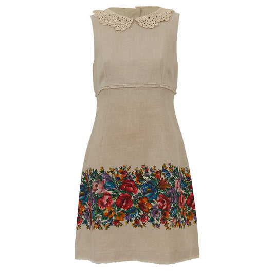Vestido Dolce & Gabbana Bege Floral Tam. 38 BR