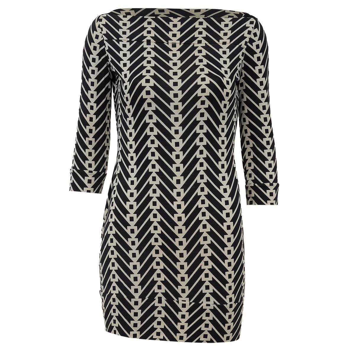 Vestido Diane Von Furstenberg Estampado Preto e Branco Tam. P Br