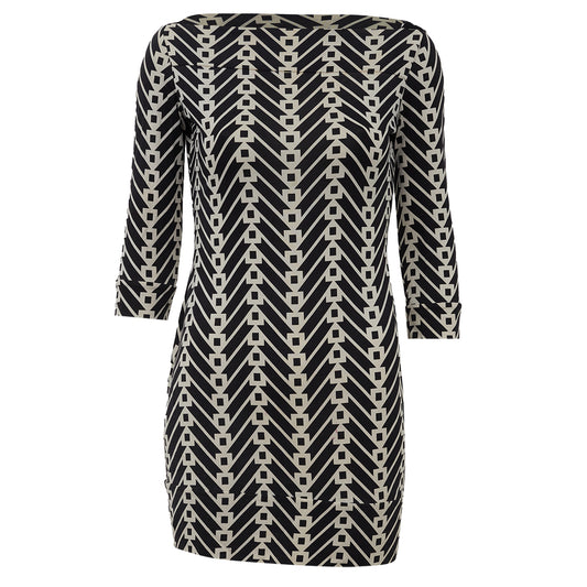 Vestido Diane Von Furstenberg Estampado Preto e Branco Tam. P Br