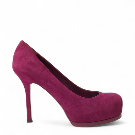 Salto Yves Saint Laurent Tribtoo roxo Tam. 34 BR