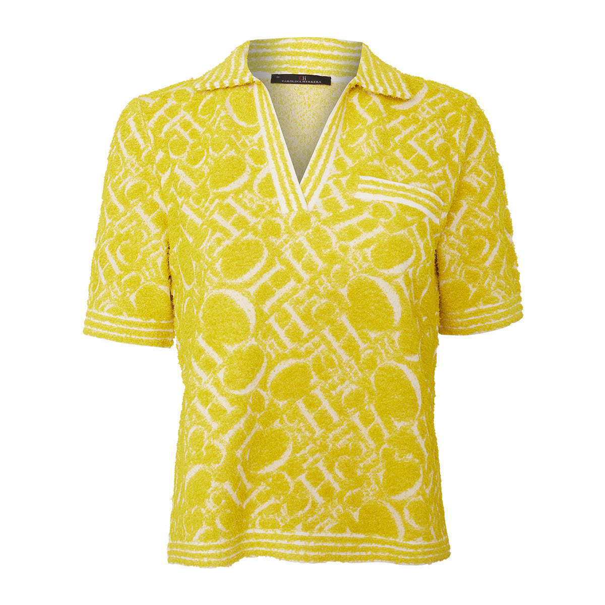 Blusa Carolina Herrera Atoalhada Amarela Tam. M Br