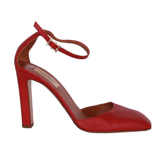 Scapin Valentino Couro Vermelho Tam. 37 Br