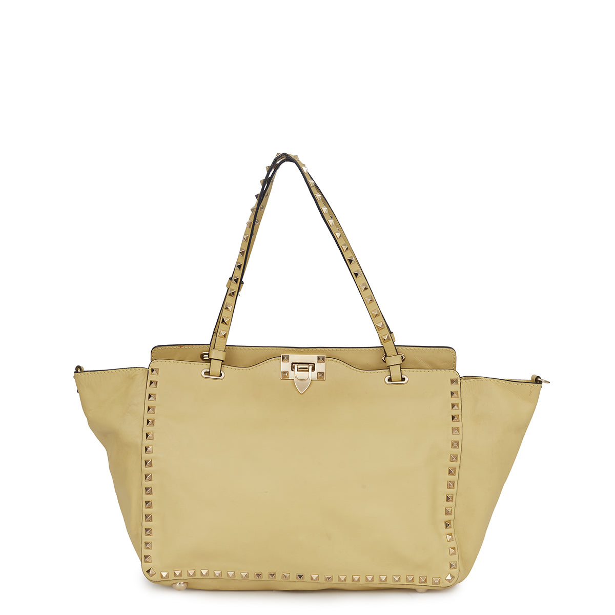 Bolsa Valentino Rockstud Grainy amarela