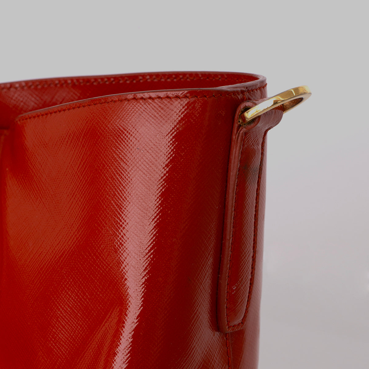 Bolsa Prada Tote Verniz Laranja