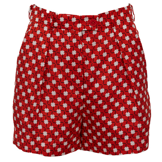 Shorts Carven Estampado Vermelho Tam. PP BR