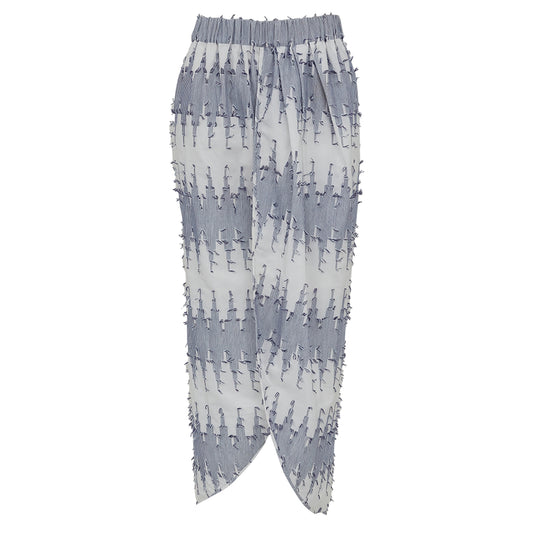 Saia Paula Raia Branca com Azul Tam 36