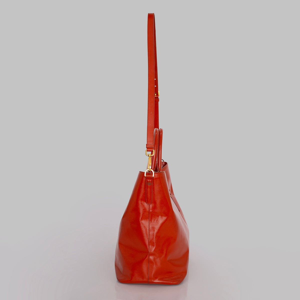 Bolsa Prada Tote Verniz Laranja