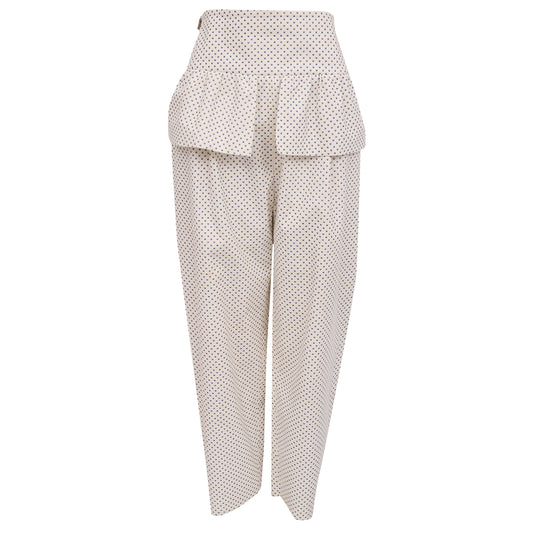 Calça Paula Raia Off White com Bolinhas Tam. 38 Br