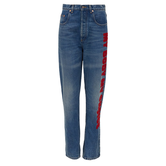 Calça Gucci Jeans "My Body My Choice" TAM. 36 BR