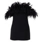 Vestido Valentino Plumas Preto Tam. P BR