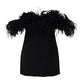 Vestido Valentino Plumas Preto Tam. P BR