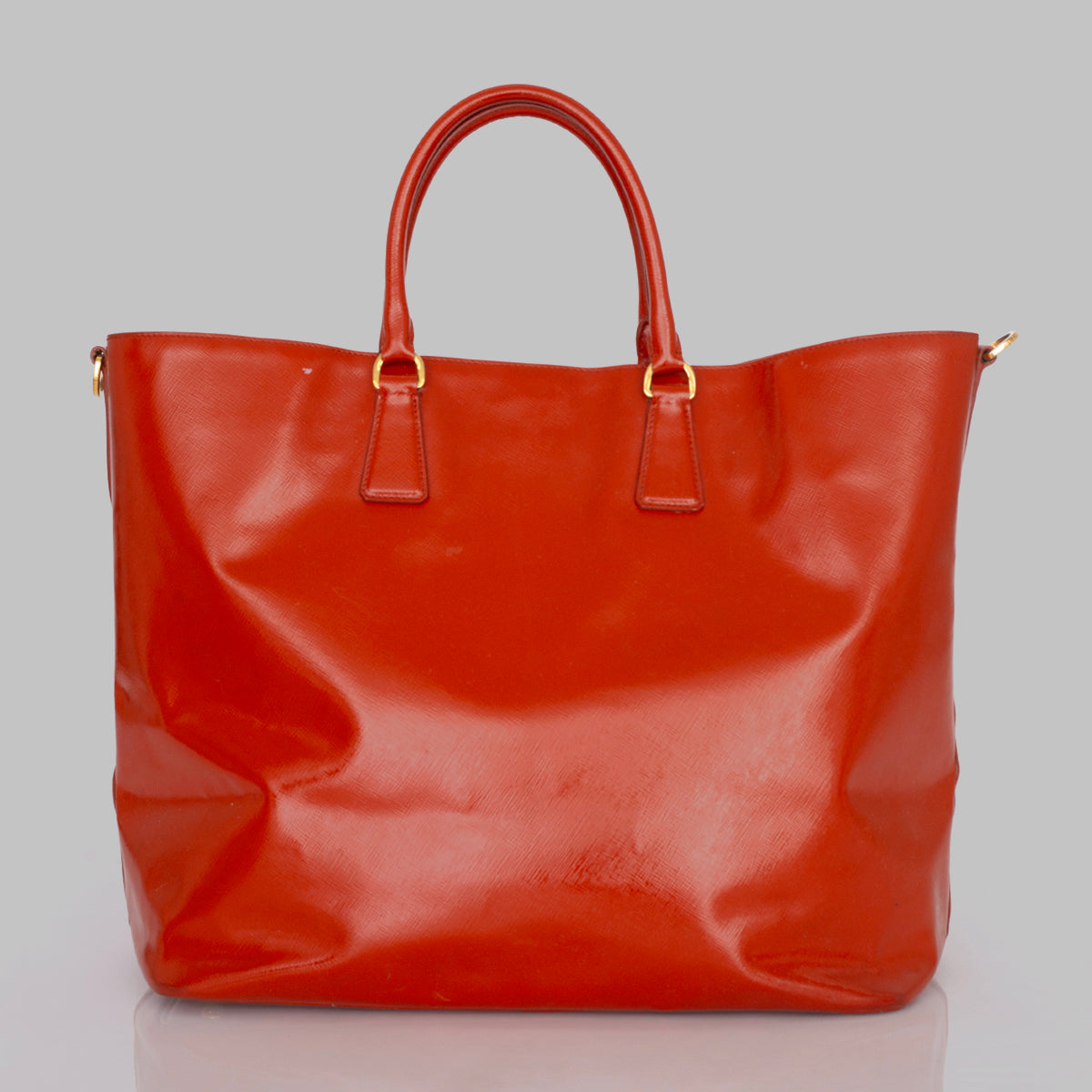 Bolsa Prada Tote Verniz Laranja