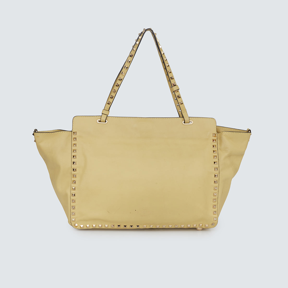 Bolsa Valentino Rockstud Grainy amarela