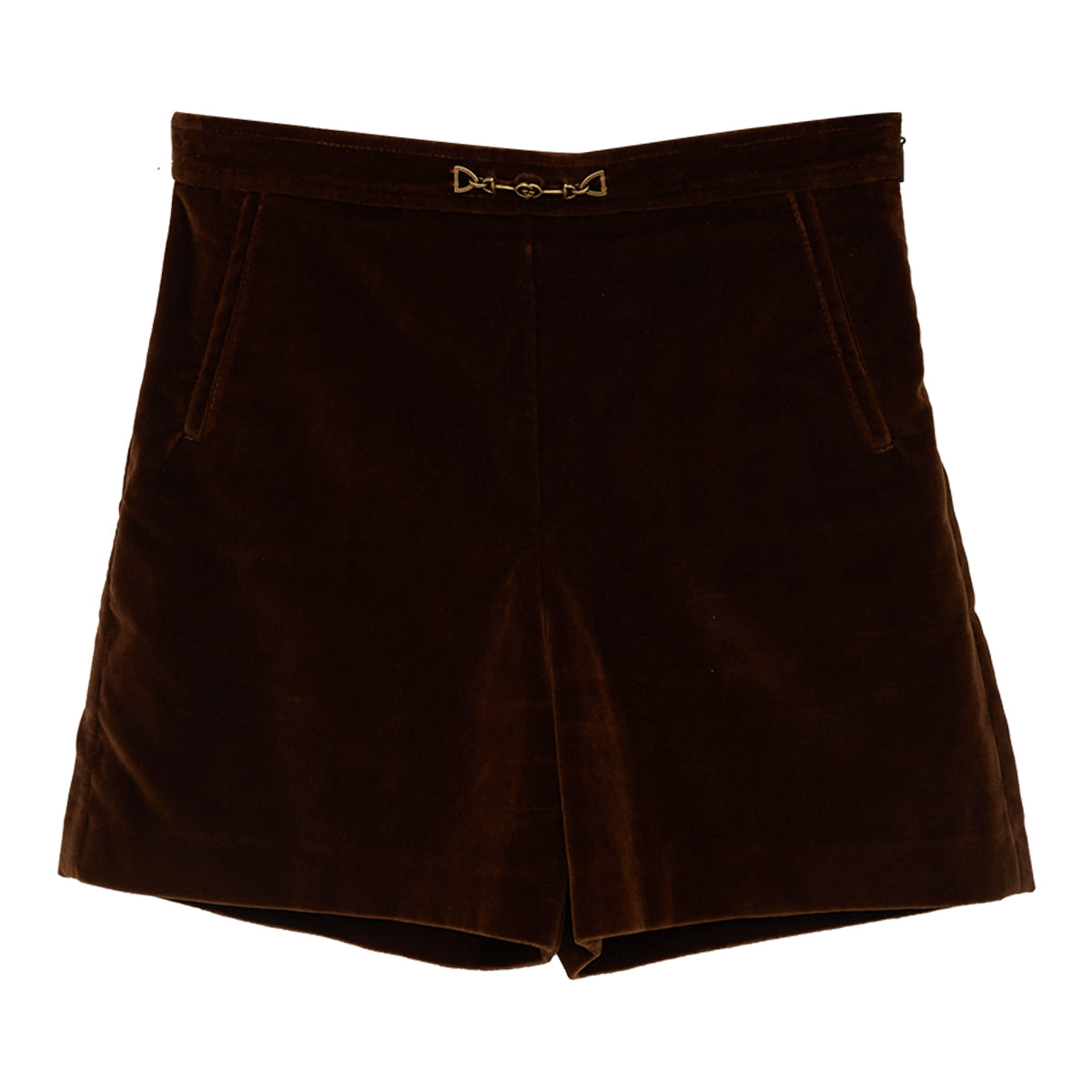 Shorts Gucci Veludo Marrom Tam. PP BR