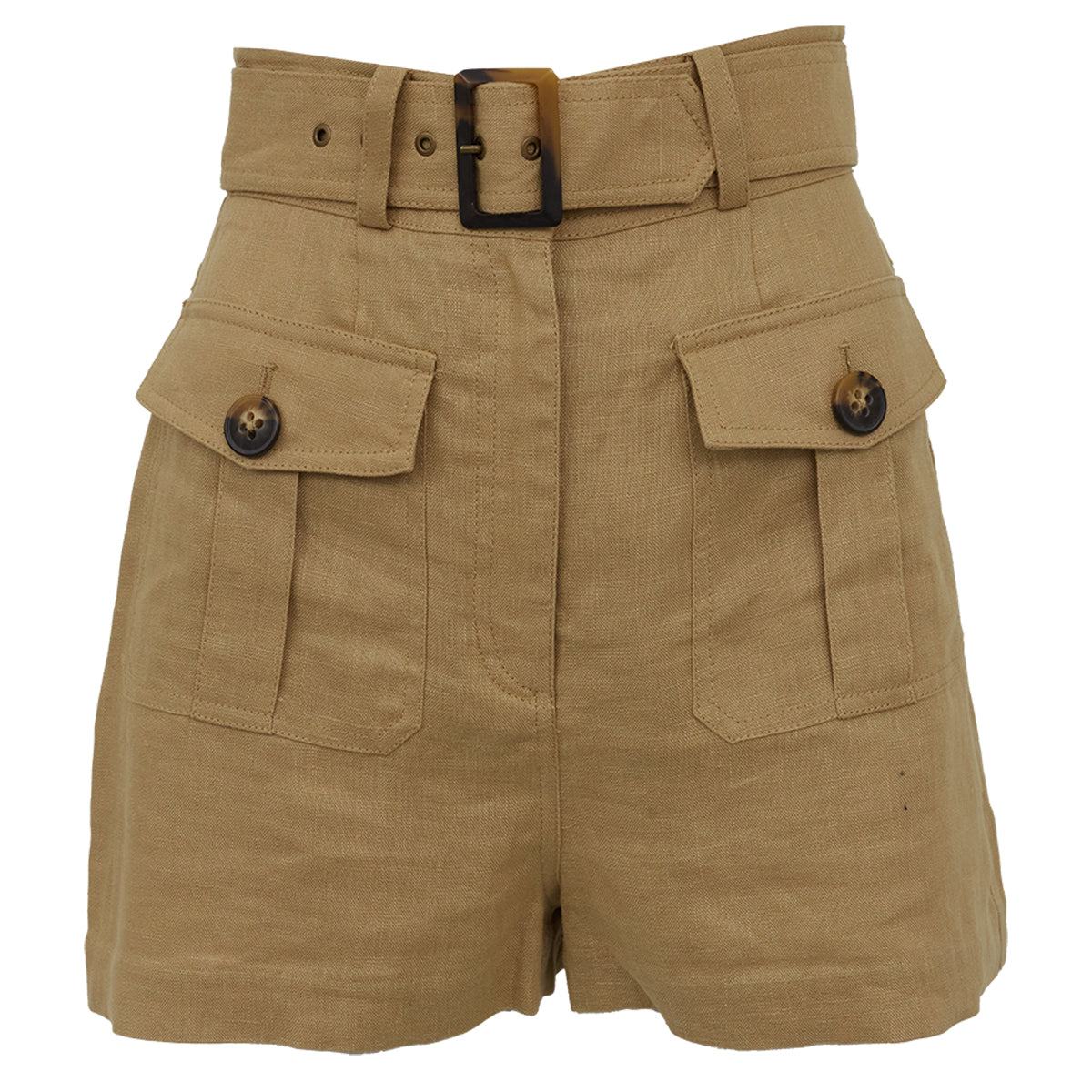 Shorts Zimmermann Linho Bege Tam. PP BR