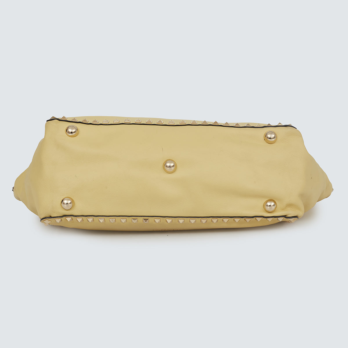 Bolsa Valentino Rockstud Grainy amarela