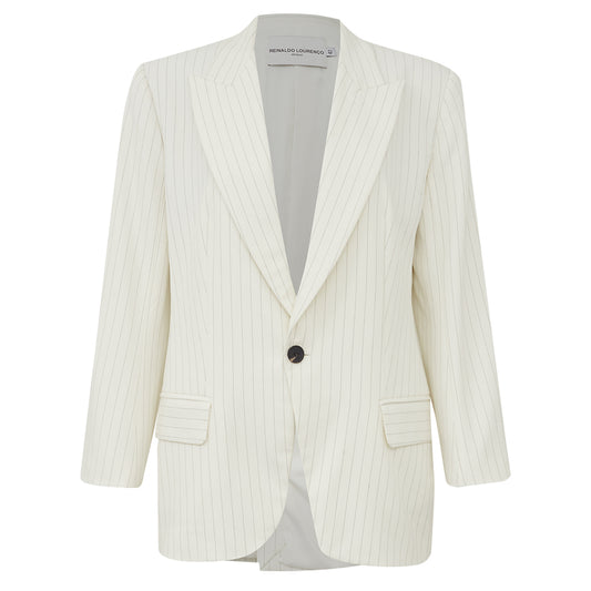 Conjunto Reinaldo Lourenço Off White com Listras Tam 42 Br