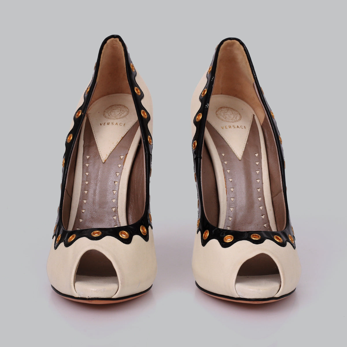 Sapato Peep Toe Versace Off White TAM. 35,5 BR