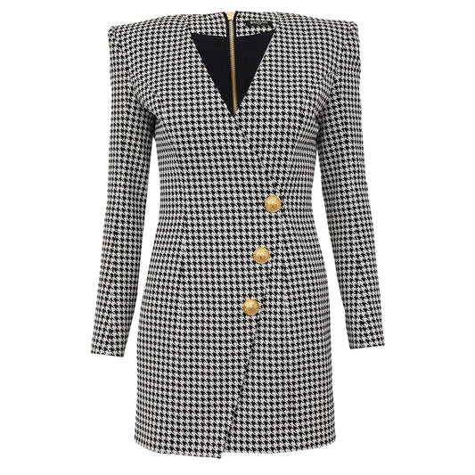 Vestido Balmain Preto e Branco Tam. P BR