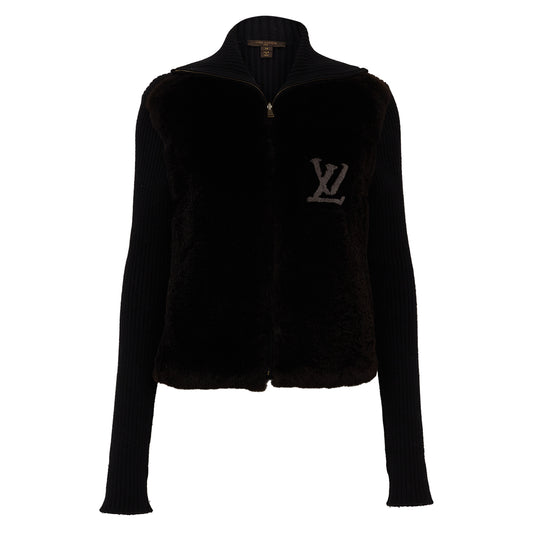 Jaqueta Louis Vuitton Logo LV Preta