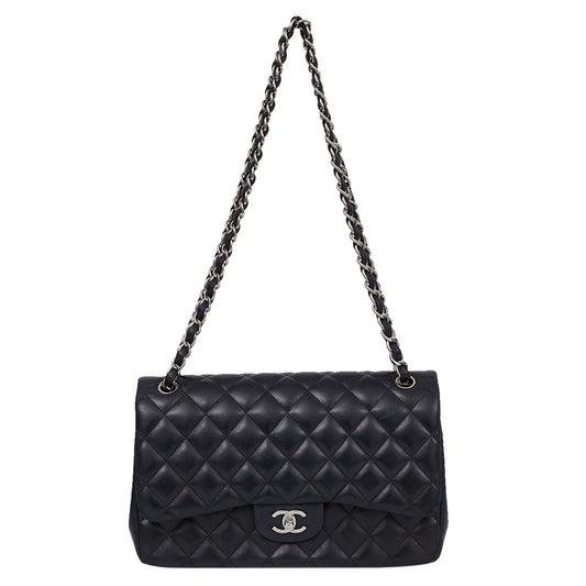 Bolsa Chanel Classic Double Flap Jumbo Preta