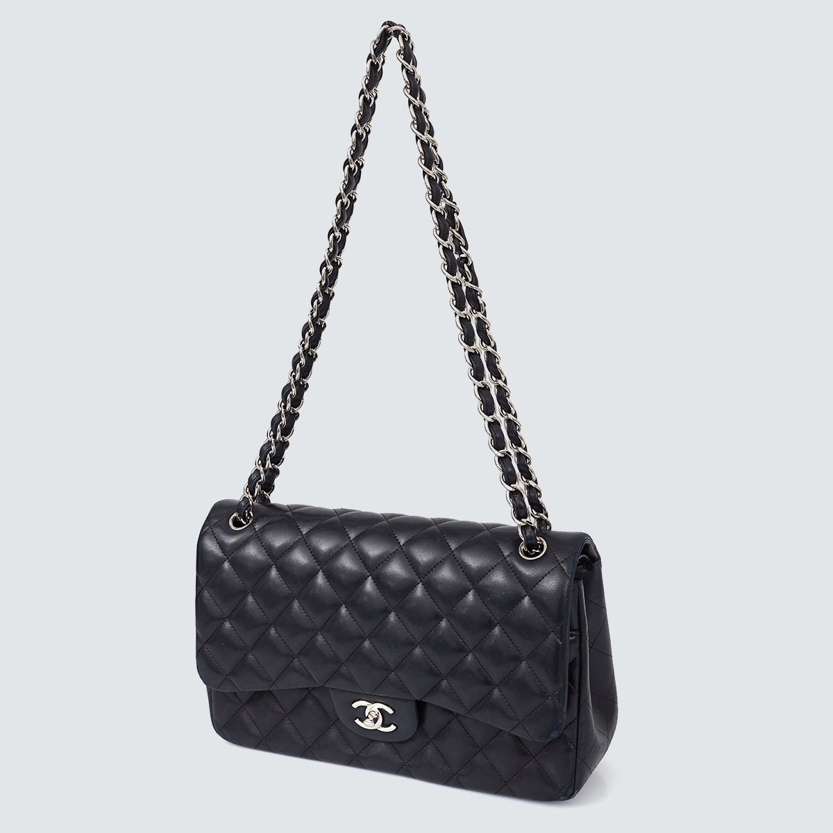 Bolsa Chanel Classic Double Flap Jumbo Preta