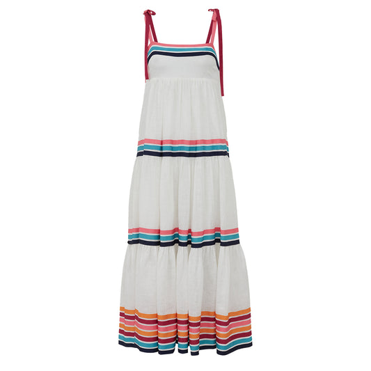 Vestido Zimmermann Branco listrado Tam. G BR