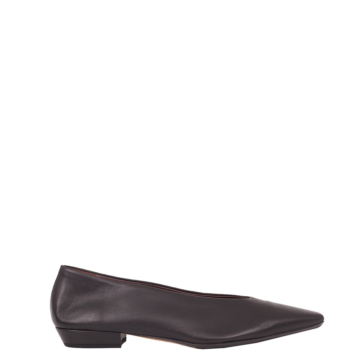 Sapato Bottega Veneta Almond Ballerina Leather Flats Preto TAM. 37,5 BR