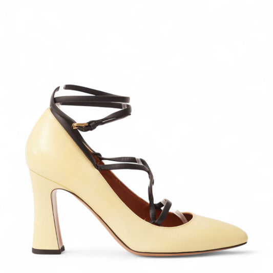 Salto Valentino Verniz Amarelo Tam. 34 BR