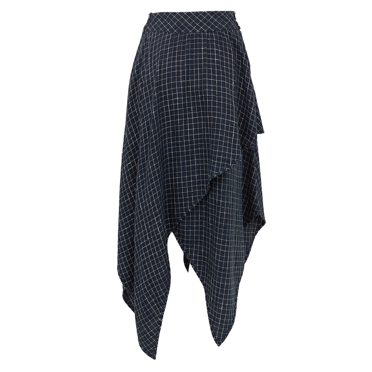 Saia Paula Raia Azul Assimétrica Tam 38 Br