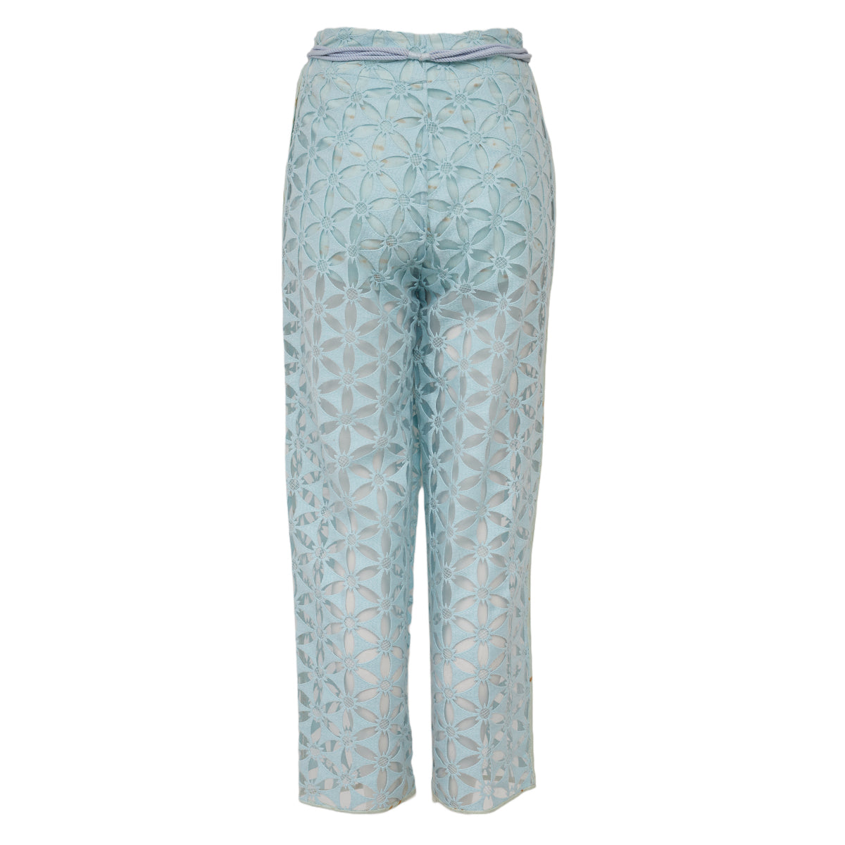 Calça Paula Raia Azul Bordada Tam 36 Br.