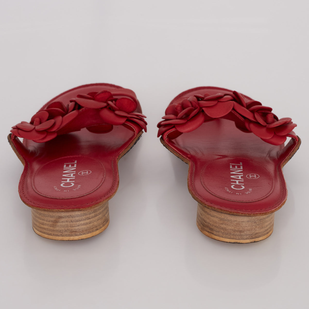 Rasteira Chanel Camélias Vermelha Tam. 37 Br