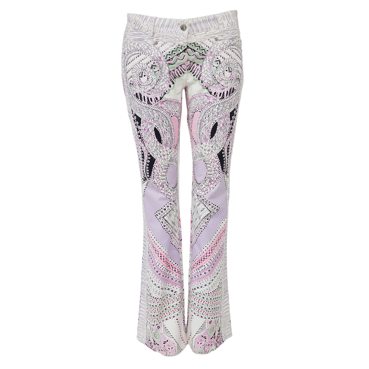 Calça Roberto Cavalli Estampada Roxa Tam 36 Br