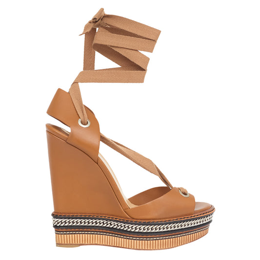 Sandália Plataforma Christian Louboutin Caramelo Tam. 34 BR