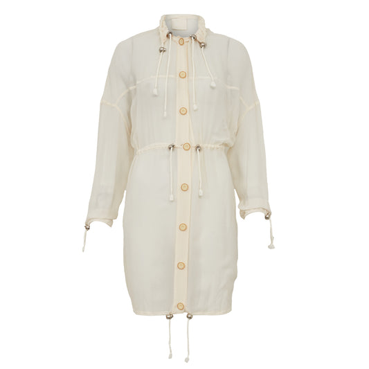 Vestido Off White Paula Raia Transparente Tam 36 Br