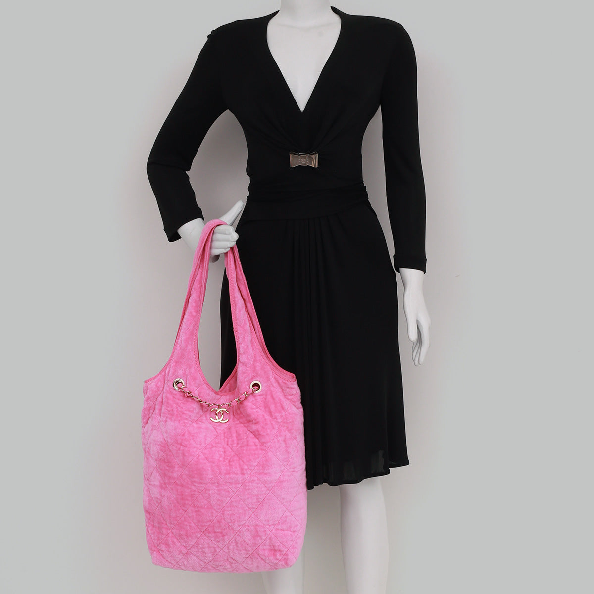 Bolsa Chanel Atoalhada Rosa