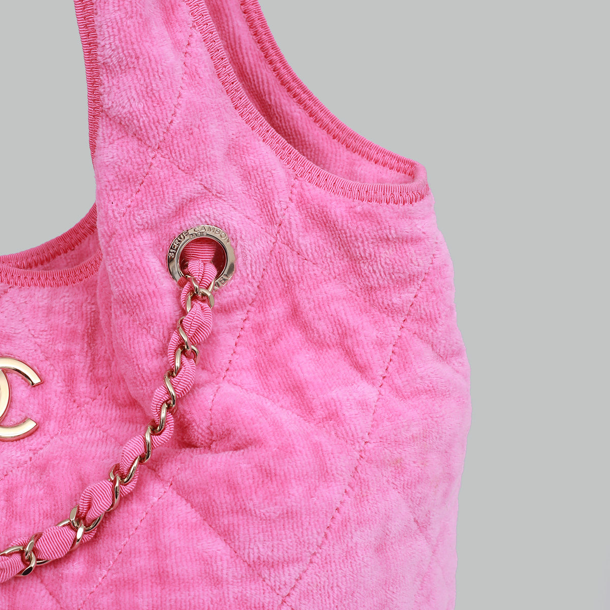 Bolsa Chanel Atoalhada Rosa