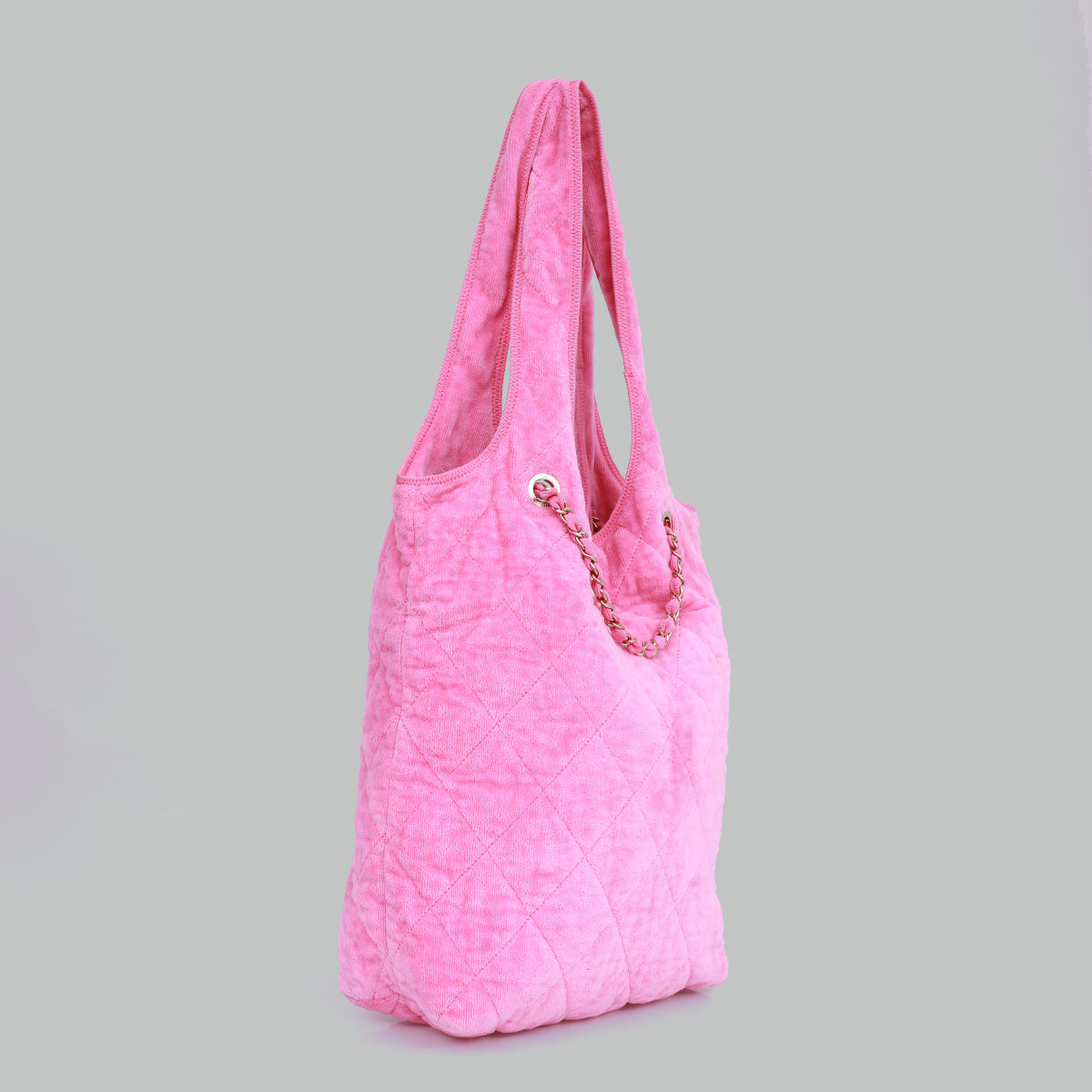 Bolsa Chanel Atoalhada Rosa