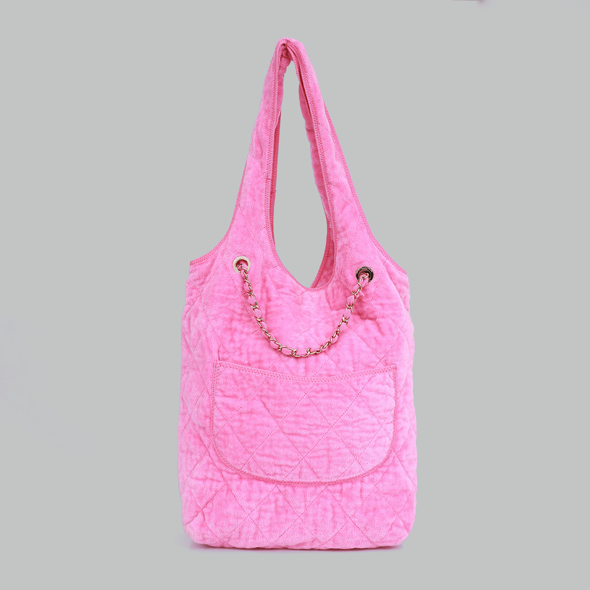 Bolsa Chanel Atoalhada Rosa