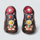 Salto Fendi preto com flores Tam. 34 BR