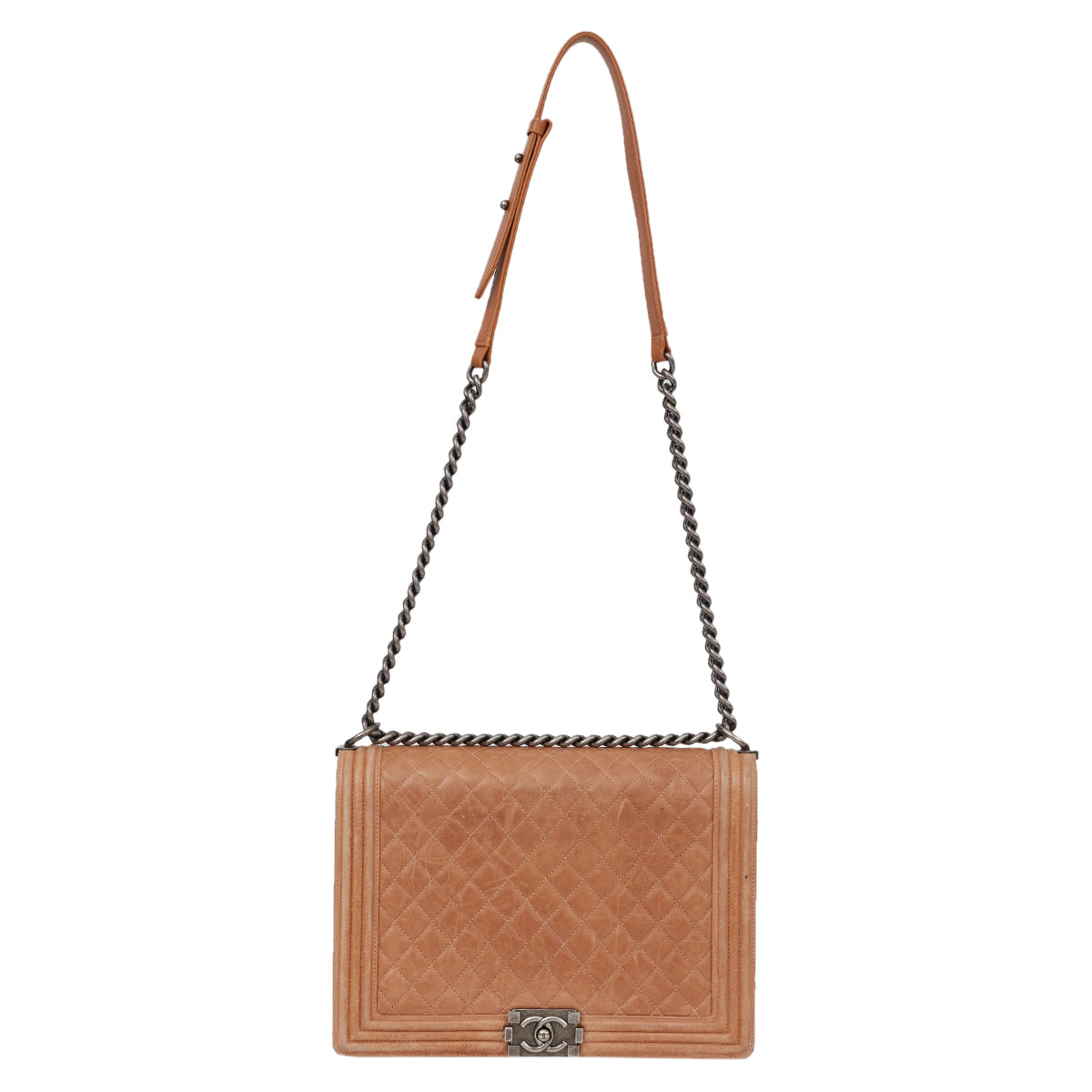 Bolsa Chanel Boy Flap Large Caramelo