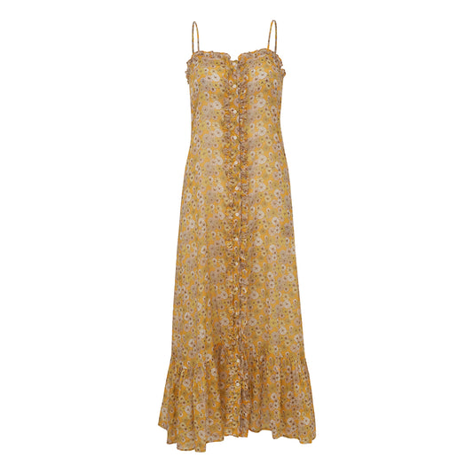 Vestido Lisa Marie Fernandes Amarelo Florido Tam. 36 Br