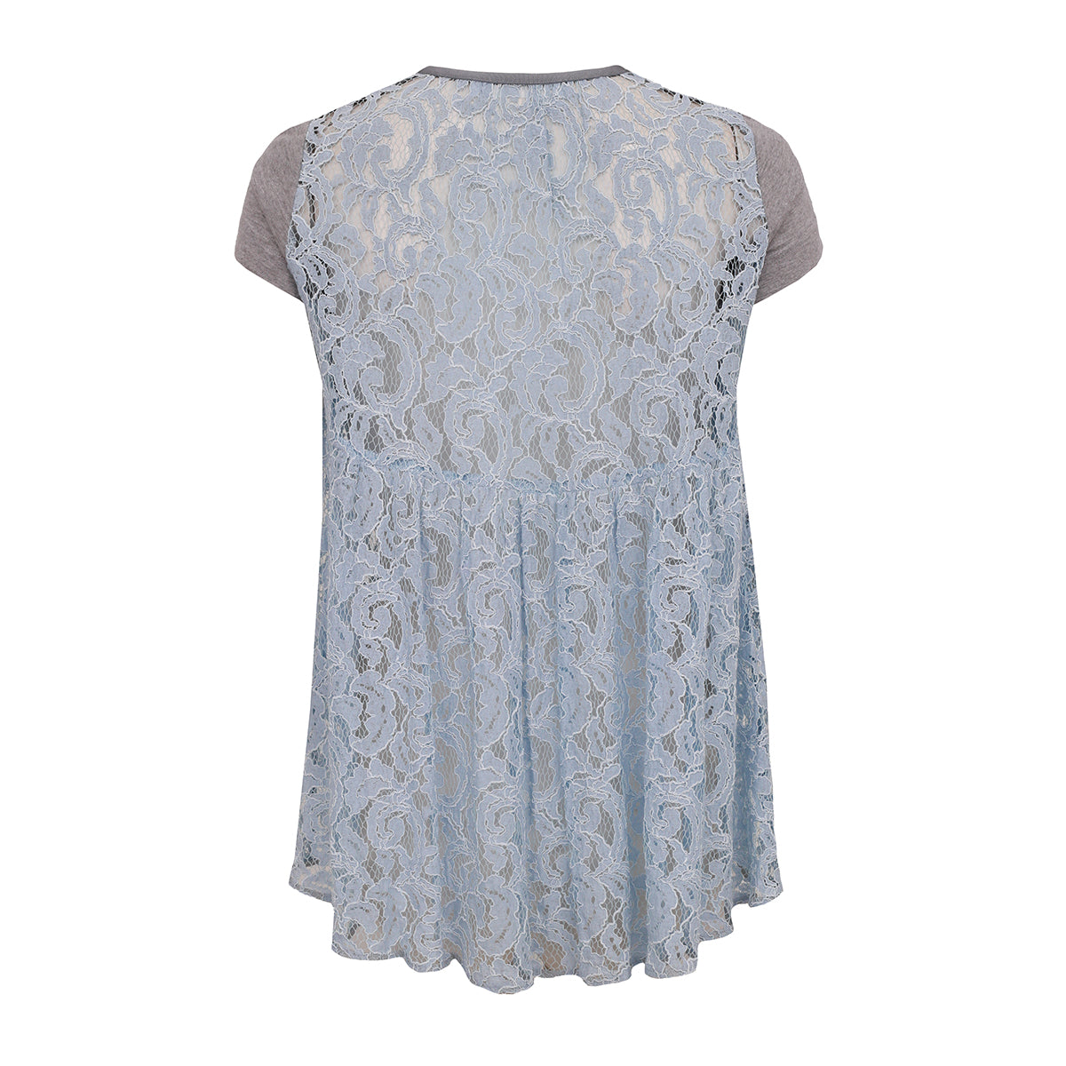 Camiseta Sacai Cinza e Azul de Renda APROX. TAM. P Br