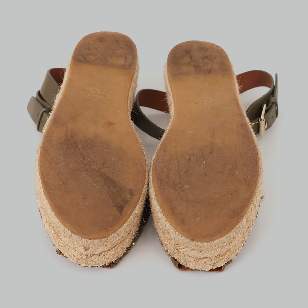 Espadrille Valentino Verde Militar com pedrinhas Tam. 38 Br