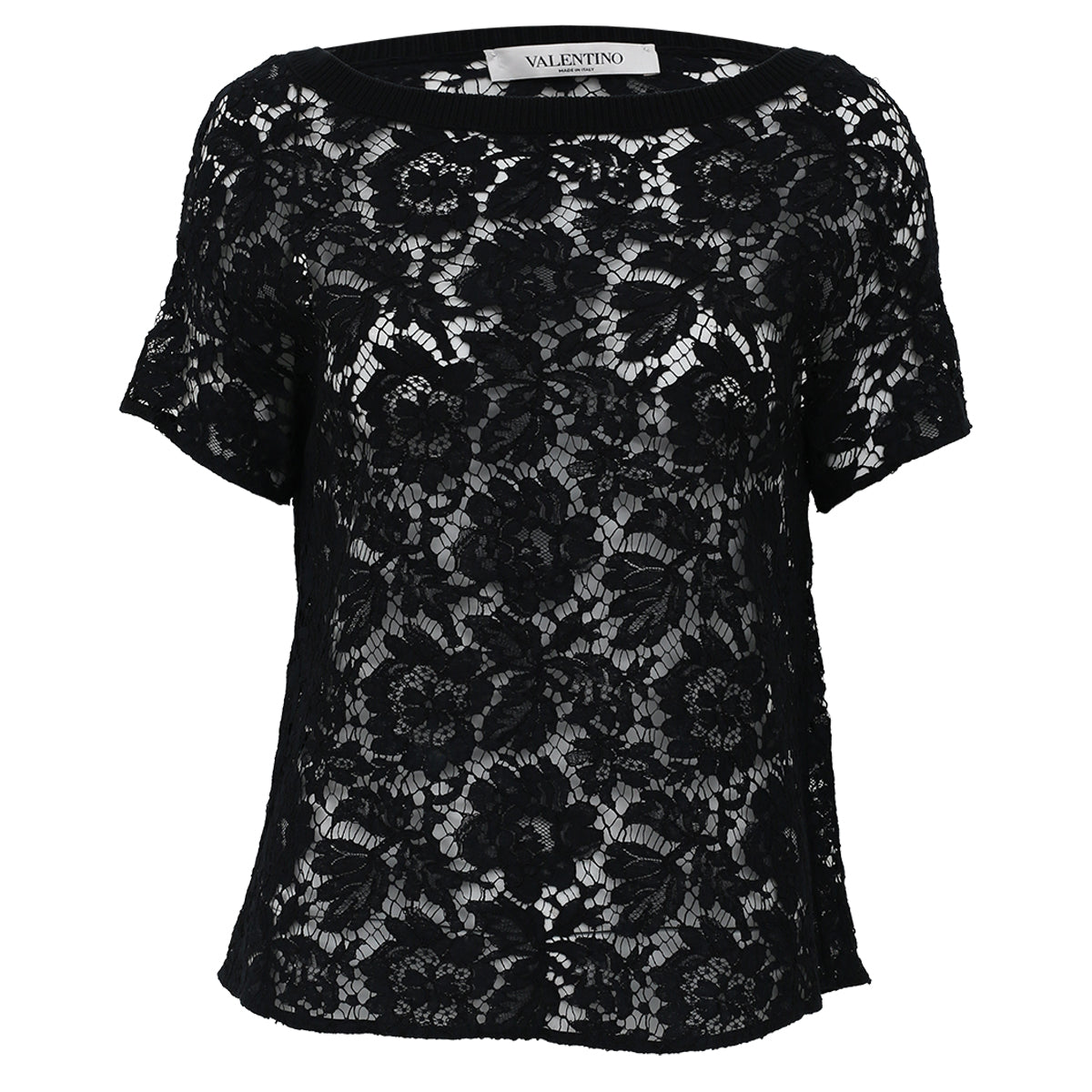 Blusa Valentino Renda Preto Tam. P Br