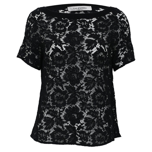 Blusa Valentino Renda Preto Tam. P Br