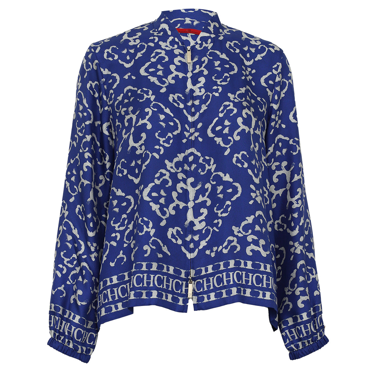 Camisa Carolina Herrera Estampada Azul Tam. M Br