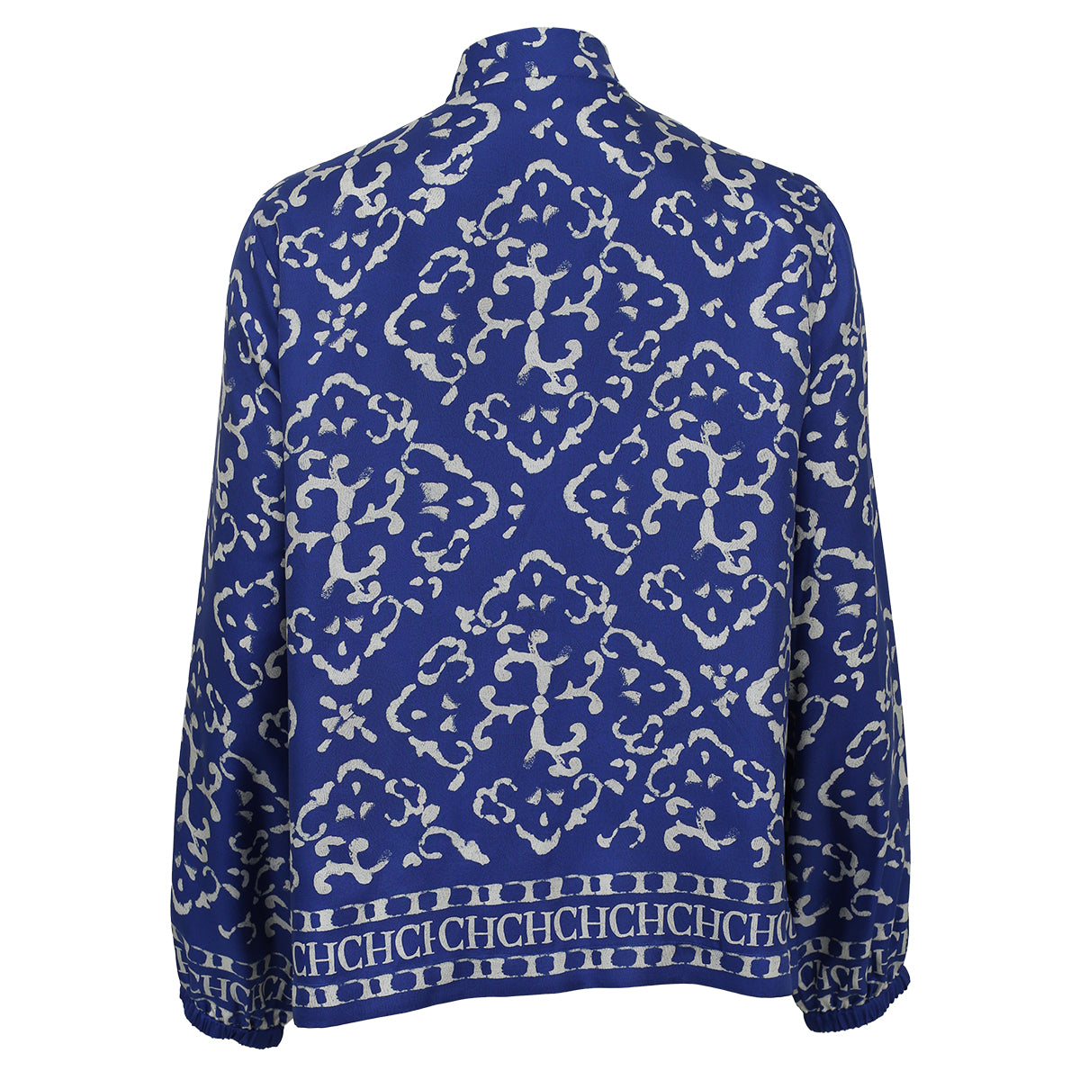 Camisa Carolina Herrera Estampada Azul Tam. M Br